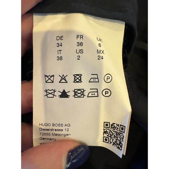 Boss Hugo Boss‎ Pants Women 2 Blue Wool Straight Leg Trousers Career Corpcore - Picture 9 of 10